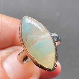 Aquaprase Ring Size 6.5 in Solid Sterling Silver 925